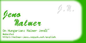 jeno malmer business card